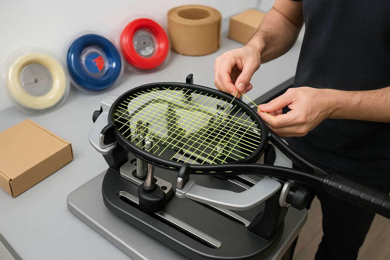 A feature image worthy of a postal racket stringing service