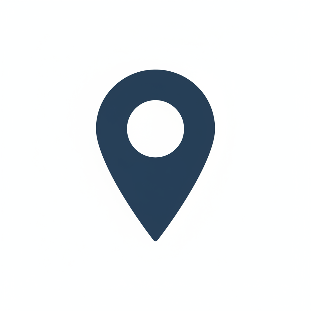 Blue location icon on a white background