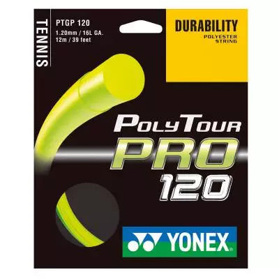 Yonex Poly Tour Pro tennis string set in yellow